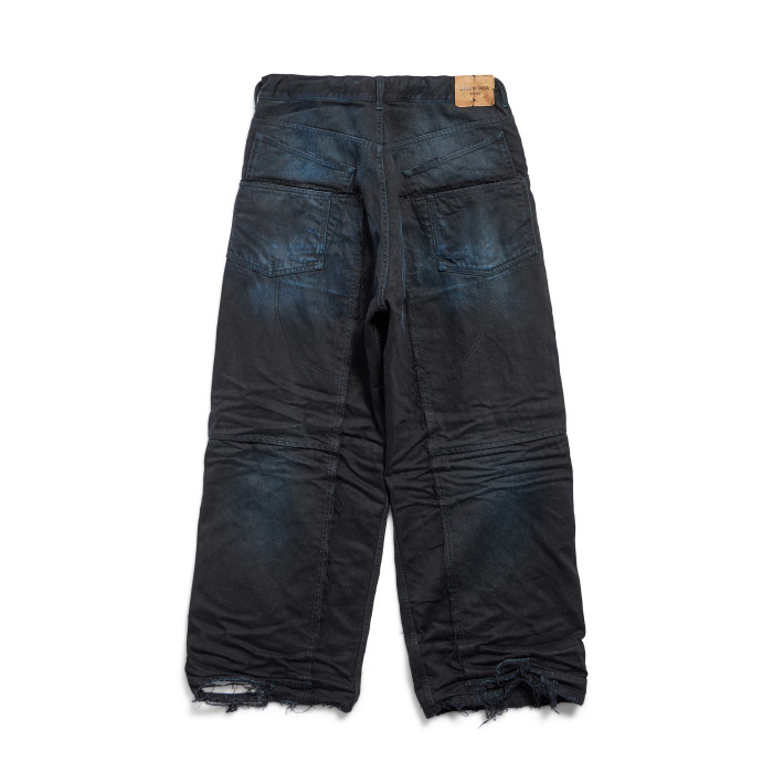 NIGO Balenciaga Men's And Women's Spring And Fall Splicing Fence Mid Waist Placket Zipper Straight Tie Jeans Pants #nigo75357