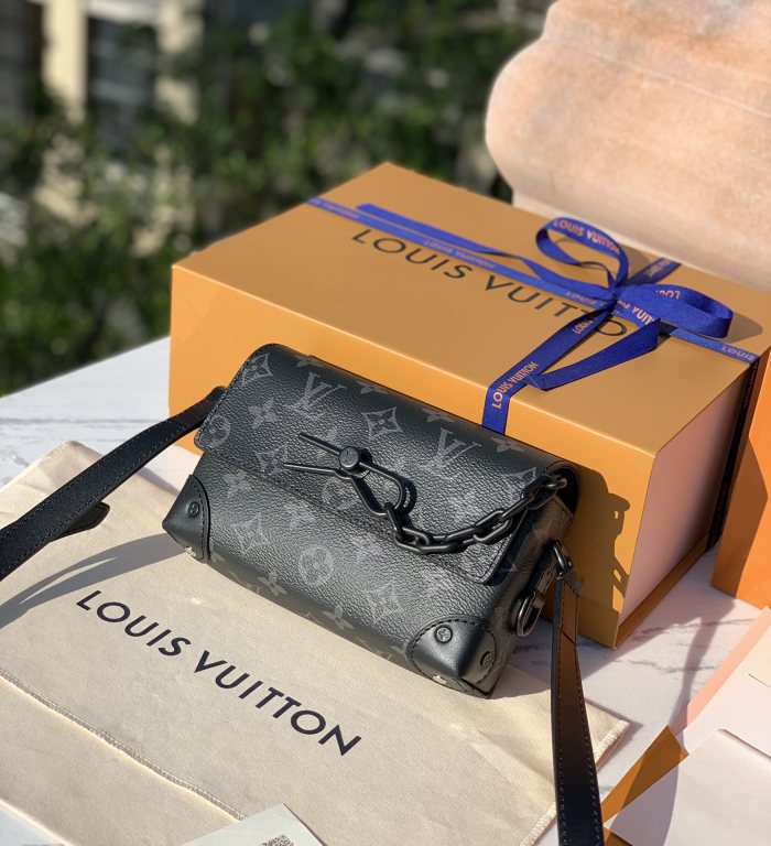 NIGO Louis Vuitton Steamer Men's Solid Color Classic Letter Printed Buckle Adjustable Shoulder Strap Coated Canvas with Cowhide Trim Shoulder Crossbody Bag Bags #nigo75369
