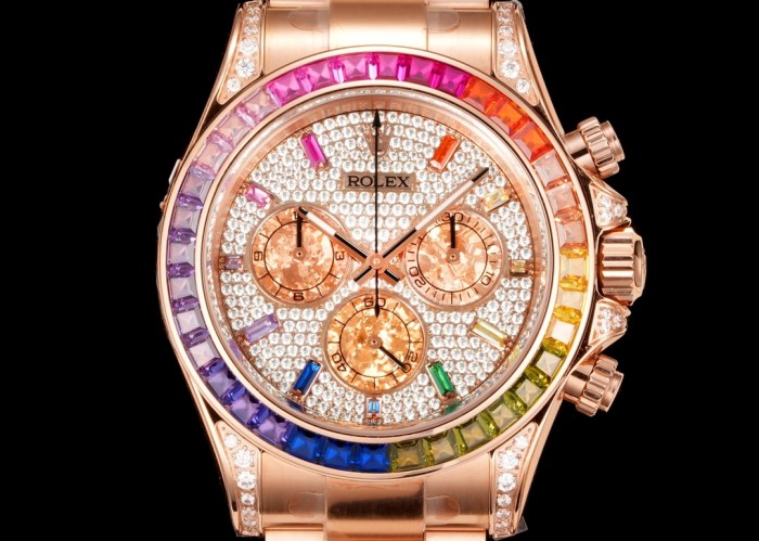NIGO Rolex Men's Rainbow Diamond Bezel Automatic Mechanical Movement Steel Strap Watch #nigo75365