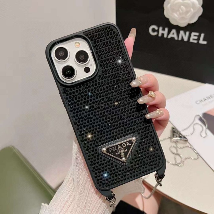 NIGO Prada Solid Color Chain Neck Leather Phone Case #nigo75381