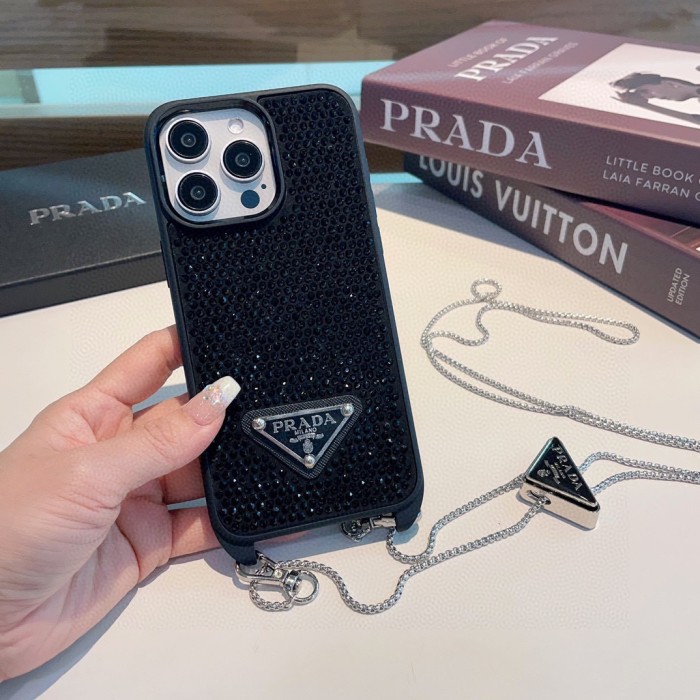 NIGO Prada Solid Color Chain Neck Leather Phone Case #nigo75381