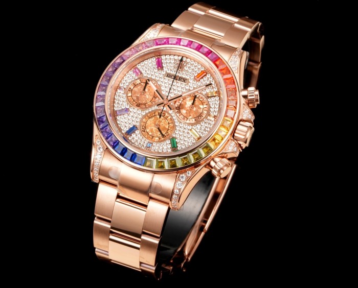 NIGO Rolex Men's Rainbow Diamond Bezel Automatic Mechanical Movement Steel Strap Watch #nigo75365