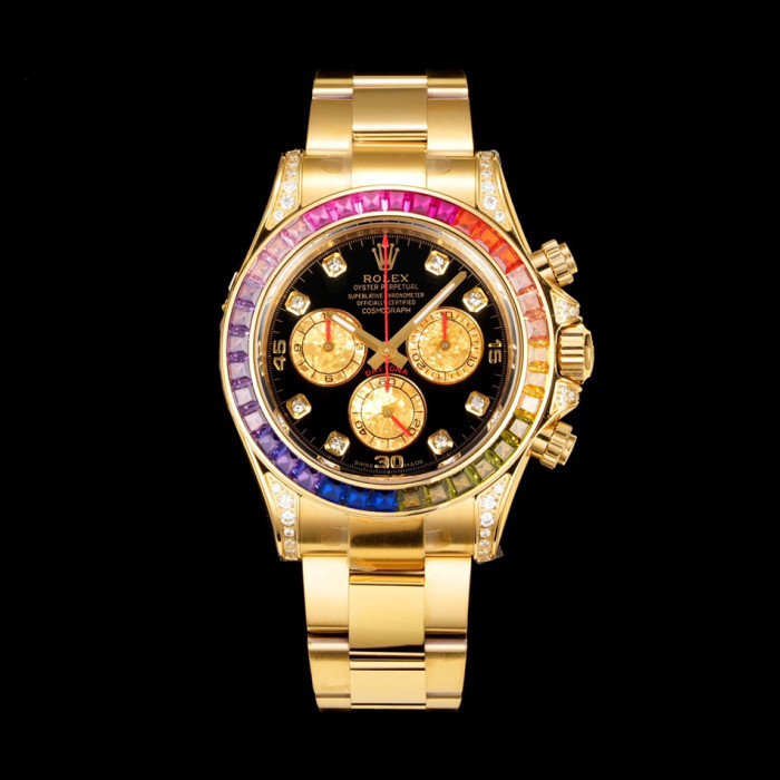 NIGO Rolex Men's Rainbow Diamond Bezel Automatic Mechanical Movement Steel Strap Watch #nigo75365