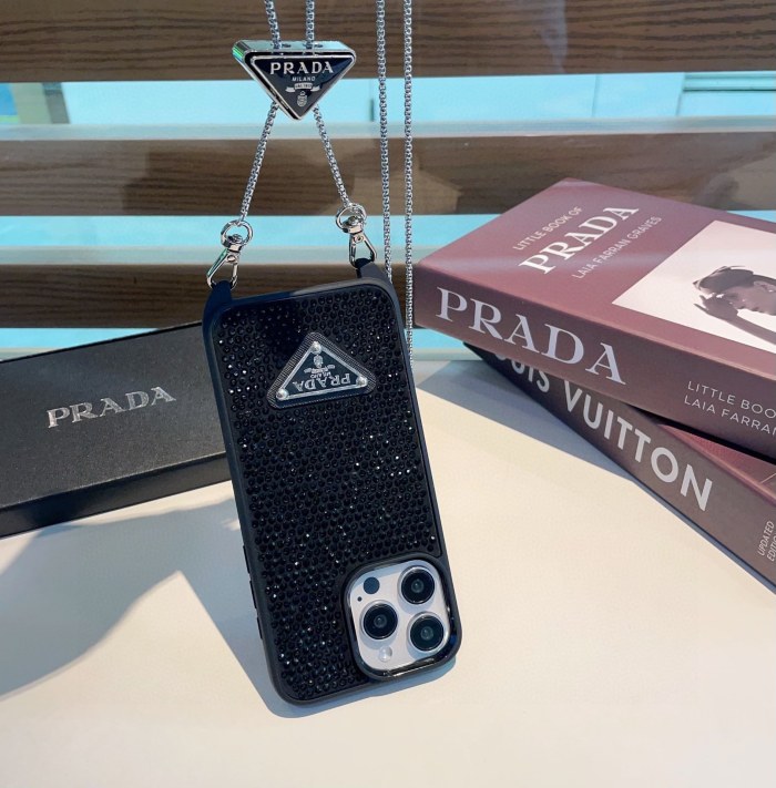 NIGO Prada Solid Color Chain Neck Leather Phone Case #nigo75381