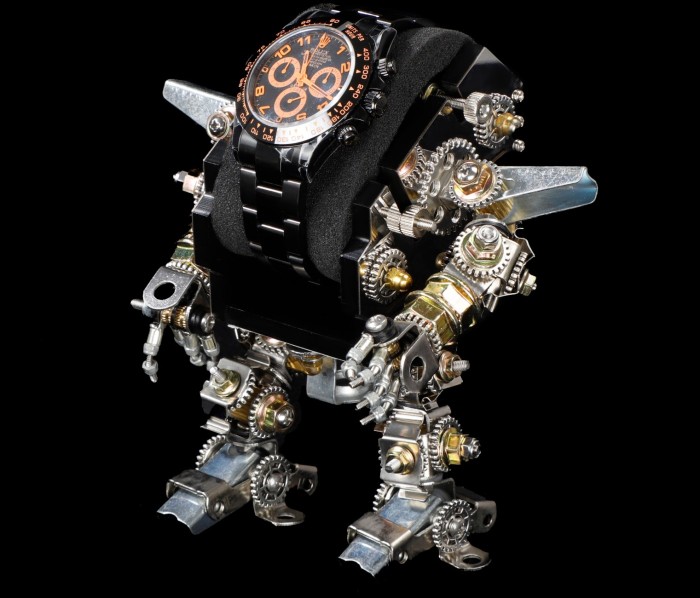 NIGO Rolex Men's Automatic Movement Modified Punk Robot Black Strap Mechanical Watch #nigo75378