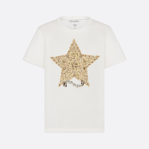 NIGO DIOR Women's Summer Solid Color Pentagram Pattern Printed Cotton Loose Short Sleeve T-Shirt #nigo75387