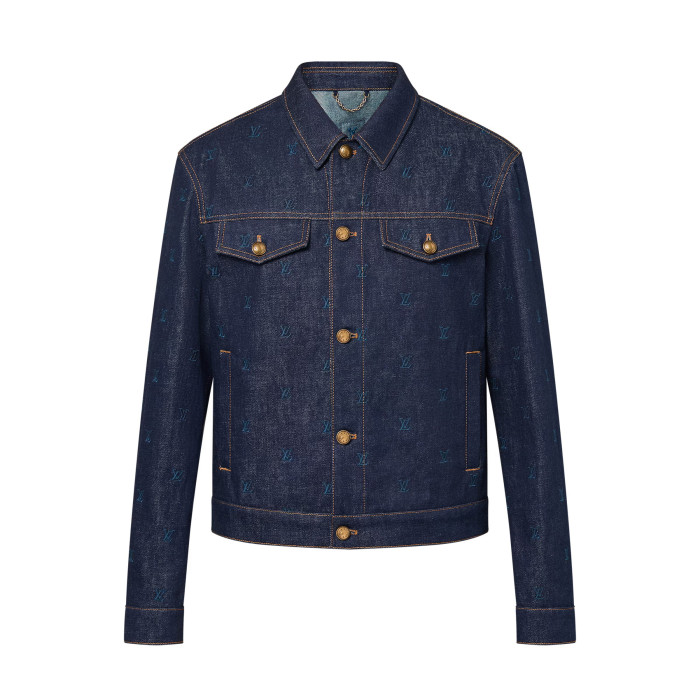 NIGO Louis Vuitton Men's Spring And Autumn Logo Embroidery Color Line Single Breasted Denim Long Sleeved Jacket Jeans Pants Set Suit #nigo75393