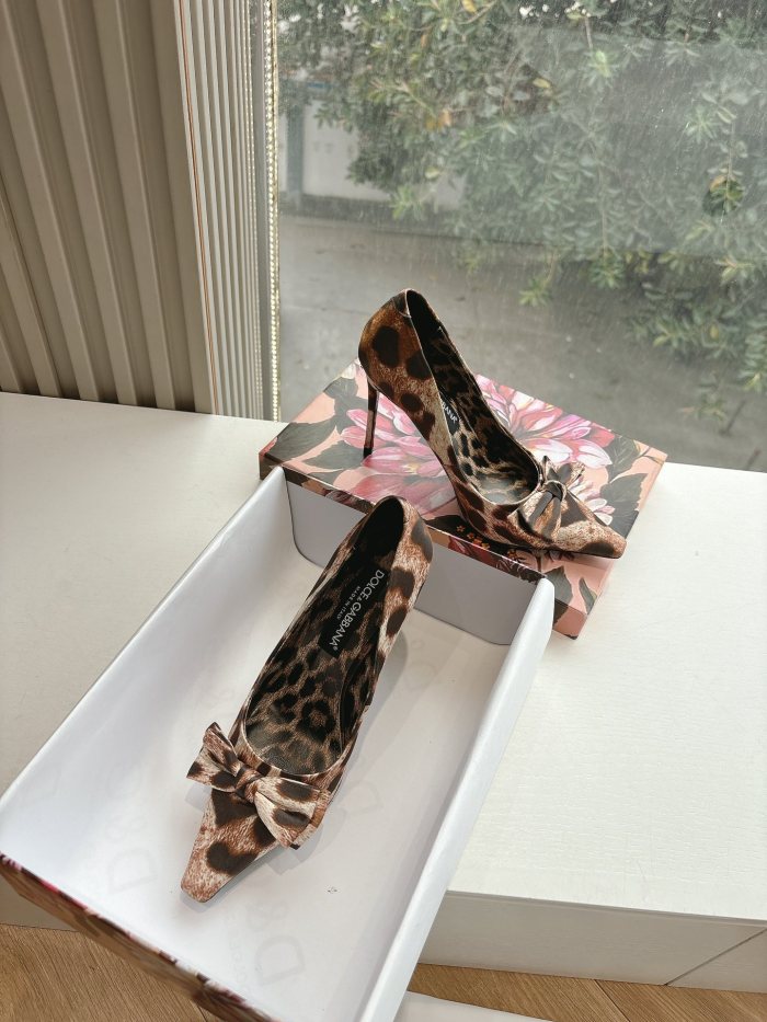 NIGO Dolce&Gabbana Women's Spring And Summer Leopard Print High Heels Leather Single Shoes Temperament High Luxury #nigo75419