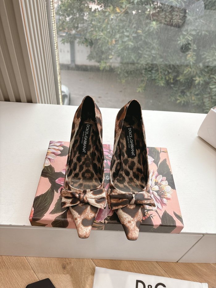 NIGO Dolce&Gabbana Women's Spring And Summer Leopard Print High Heels Leather Single Shoes Temperament High Luxury #nigo75419