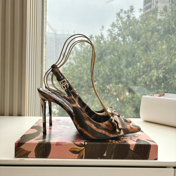 NIGO Dolce&Gabbana Women's Spring And Summer Leopard Print High Heels Leather Single Shoes Temperament High Luxury #nigo75419