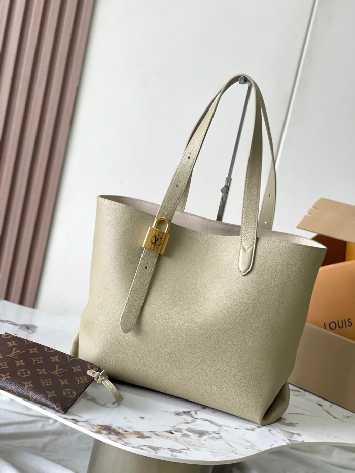 NIGO Low Key Cabas Louis Vuitton Women's Solid Color Adjustable Shoulder Strap Letter Logo Inside Cowhide Shopping Bag Shoulder Tote Bag Bags #nigo75412