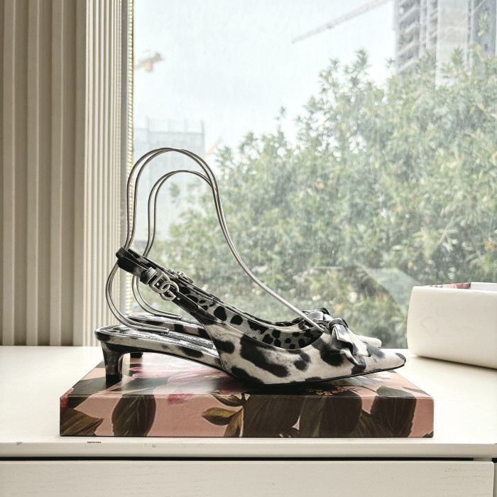 NIGO Dolce&Gabbana Women's Spring And Summer Leopard Print High Heels Leather Single Shoes Temperament High Luxury #nigo75419