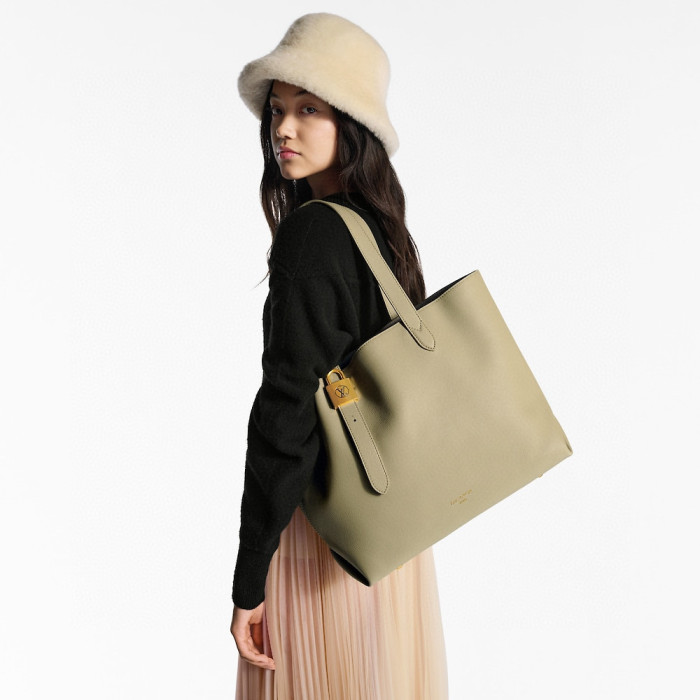 NIGO Low Key Cabas Louis Vuitton Women's Solid Color Adjustable Shoulder Strap Letter Logo Inside Cowhide Shopping Bag Shoulder Tote Bag Bags #nigo75412