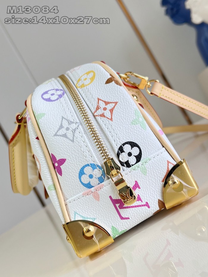 NIGO Louis Vuitton LV x TM Handbag East West Women's Removable Shoulder Strap Zipper Closure Colorful Monogram Printed Printed Coated Canvas Leather Trimmed Shoulder Crossbody Bag Bags #nigo75437
