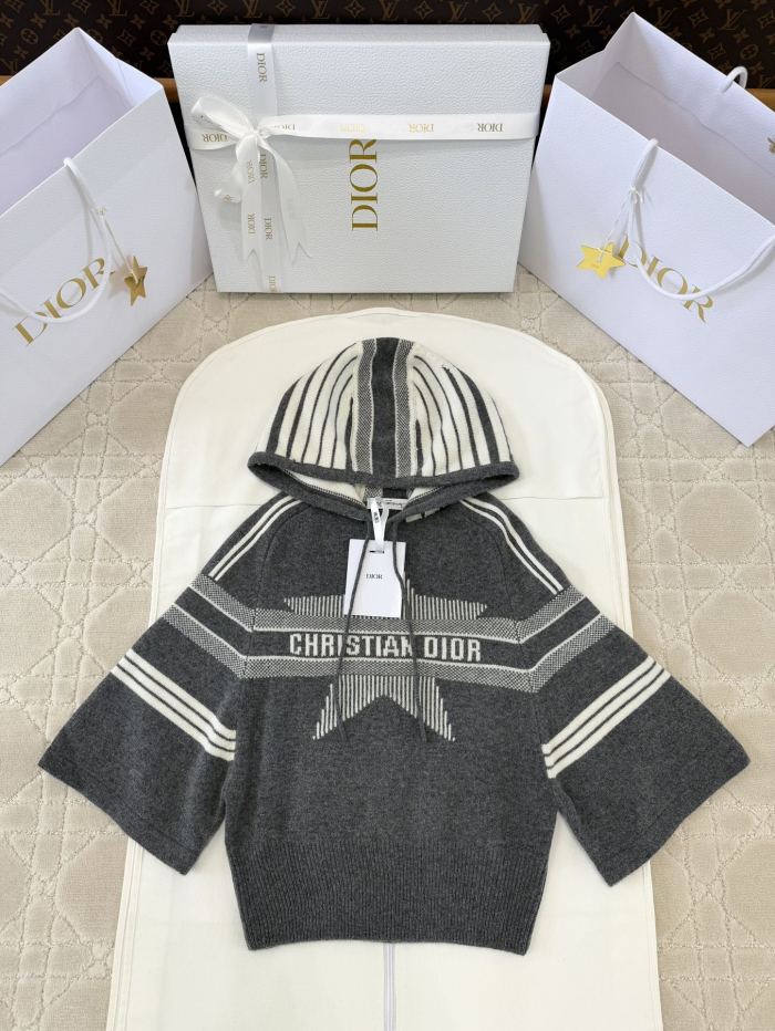 NIGO DIOR Women's Spring and Autumn Solid Color Blended Knitted Fabric Seven Sleeve Cashmere Pullover Sweater #nigo75429