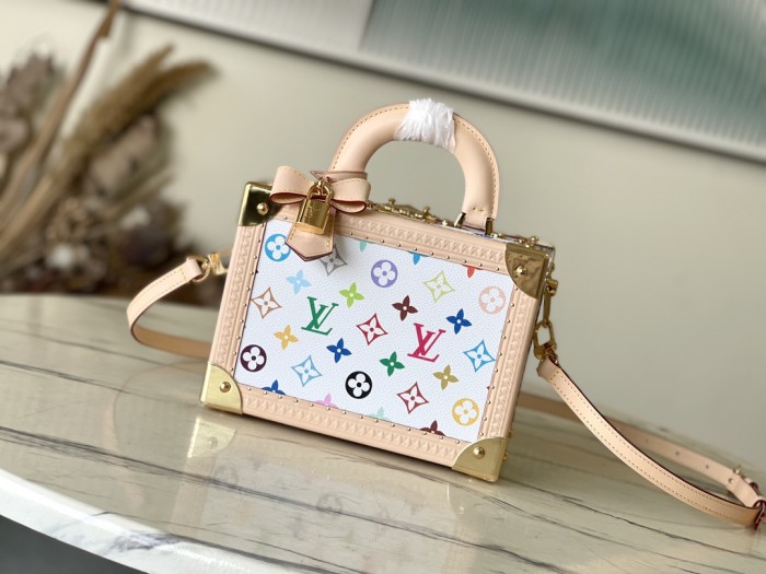 NIGO Louis Vuitton LV x TM Petite Valise Women's Detachable Adjustable Shoulder Strap Colorful Letter Printed Coated Canvas Single Shoulder Slanting Handbag Bag Bags #nigo75435