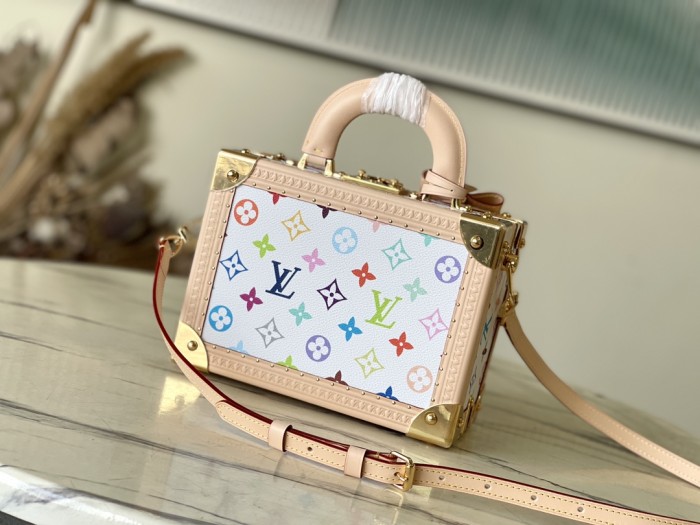 NIGO Louis Vuitton LV x TM Petite Valise Women's Detachable Adjustable Shoulder Strap Colorful Letter Printed Coated Canvas Single Shoulder Slanting Handbag Bag Bags #nigo75435