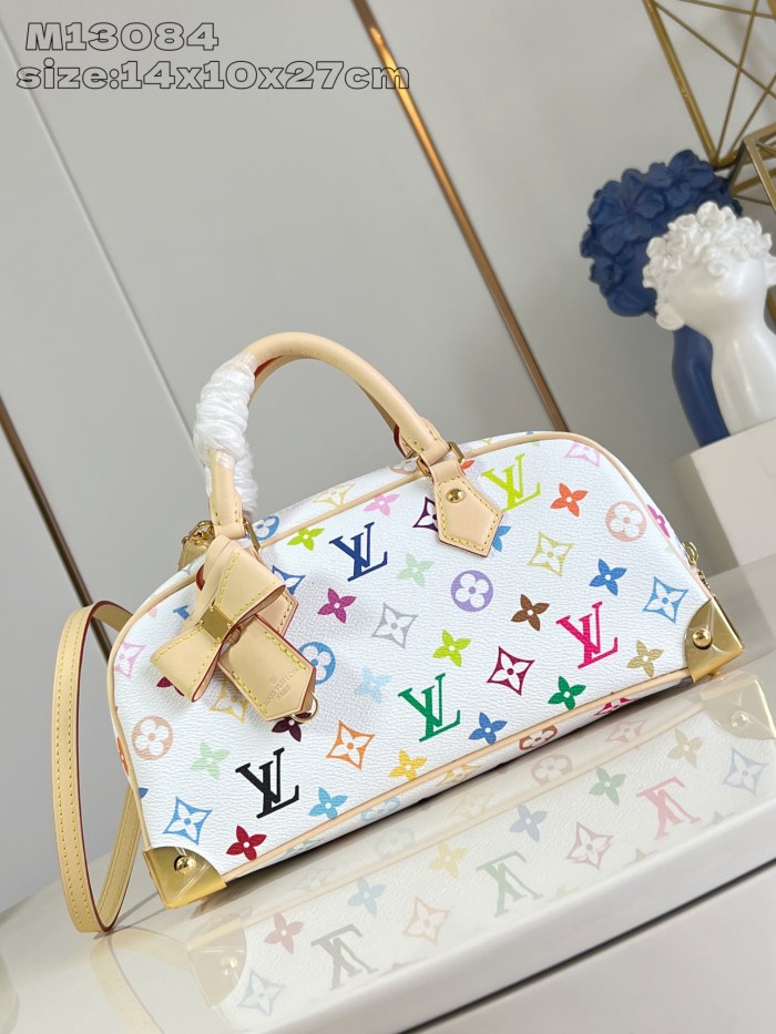 NIGO Louis Vuitton LV x TM Handbag East West Women's Removable Shoulder Strap Zipper Closure Colorful Monogram Printed Printed Coated Canvas Leather Trimmed Shoulder Crossbody Bag Bags #nigo75437