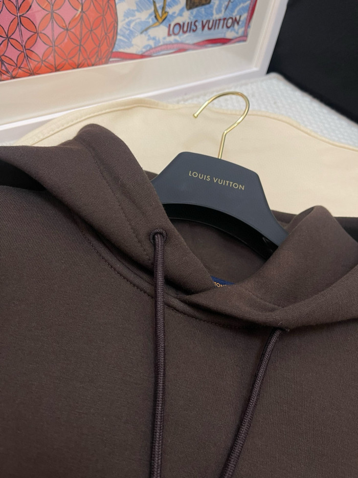 NIGO Louis Vuitton Men's Spring & Autumn Solid Color Logo Print Drawstring Hooded Sweatshirt #nigo75431
