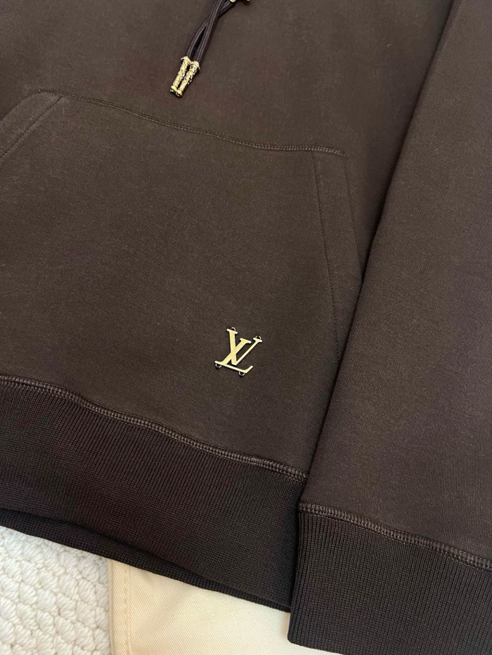 NIGO Louis Vuitton Men's Spring & Autumn Solid Color Logo Print Drawstring Hooded Sweatshirt #nigo75431