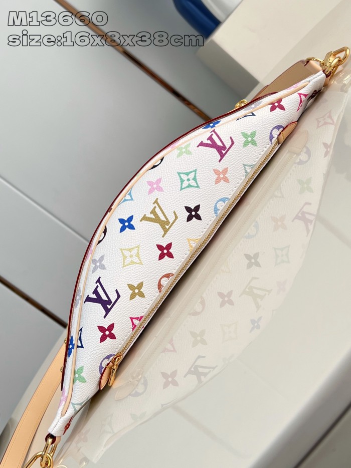 NIGO Louis Vuitton LV x TM High Rise Women's Colorful Monogrammed Zipper Closure Coated Canvas Leather Trimmed Belt Bag Bags #nigo75436