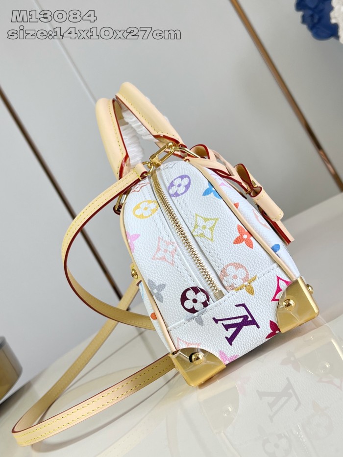 NIGO Louis Vuitton LV x TM Handbag East West Women's Removable Shoulder Strap Zipper Closure Colorful Monogram Printed Printed Coated Canvas Leather Trimmed Shoulder Crossbody Bag Bags #nigo75437