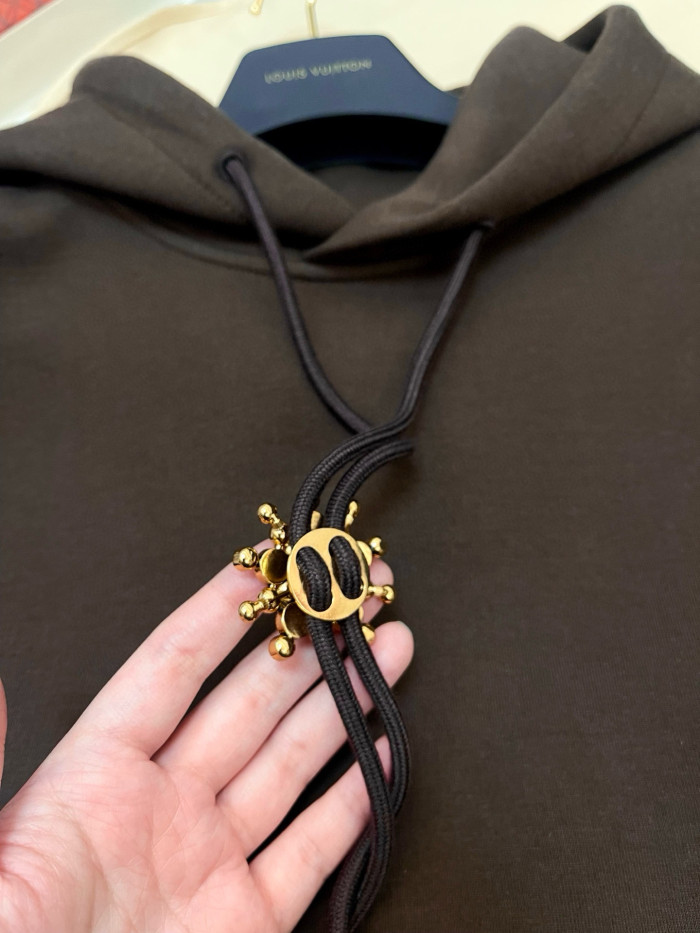 NIGO Louis Vuitton Men's Spring & Autumn Solid Color Logo Print Drawstring Hooded Sweatshirt #nigo75431