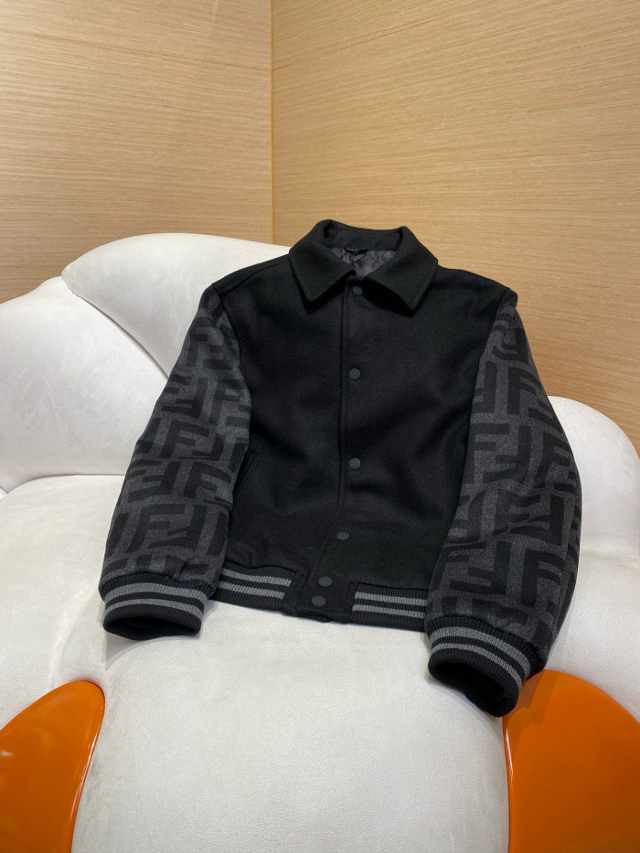 NIGO Fendi Men's Autumn and Winter Letter Printed Single Breasted Long Sleeve Baseball Jacket #nigo75447