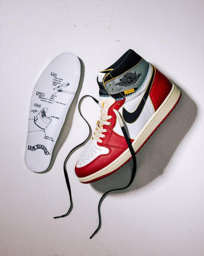 NIGO Union LA xJordan Air Jordan 1 Basketball Shoes Men's High-top Retro Basketball Shoes Black Red Colour Blocking Non-slip Wearable Hundred Sports Shoes Sneaker #nigo75444