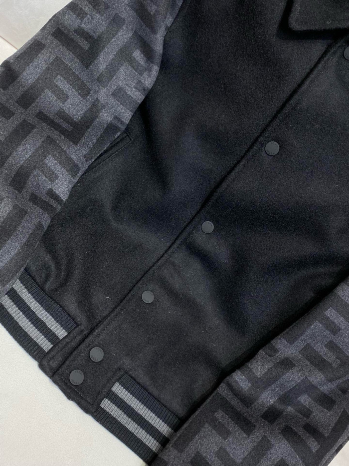 NIGO Fendi Men's Autumn and Winter Letter Printed Single Breasted Long Sleeve Baseball Jacket #nigo75447