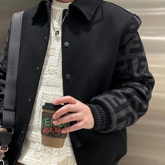 NIGO Fendi Men's Autumn and Winter Letter Printed Single Breasted Long Sleeve Baseball Jacket #nigo75447