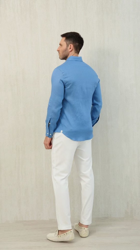NIGO Loro Piana Men's Spring And Summer Solid Color André Shirt Lapel Single-breasted Linen Shirt Ngvp #nigo7962