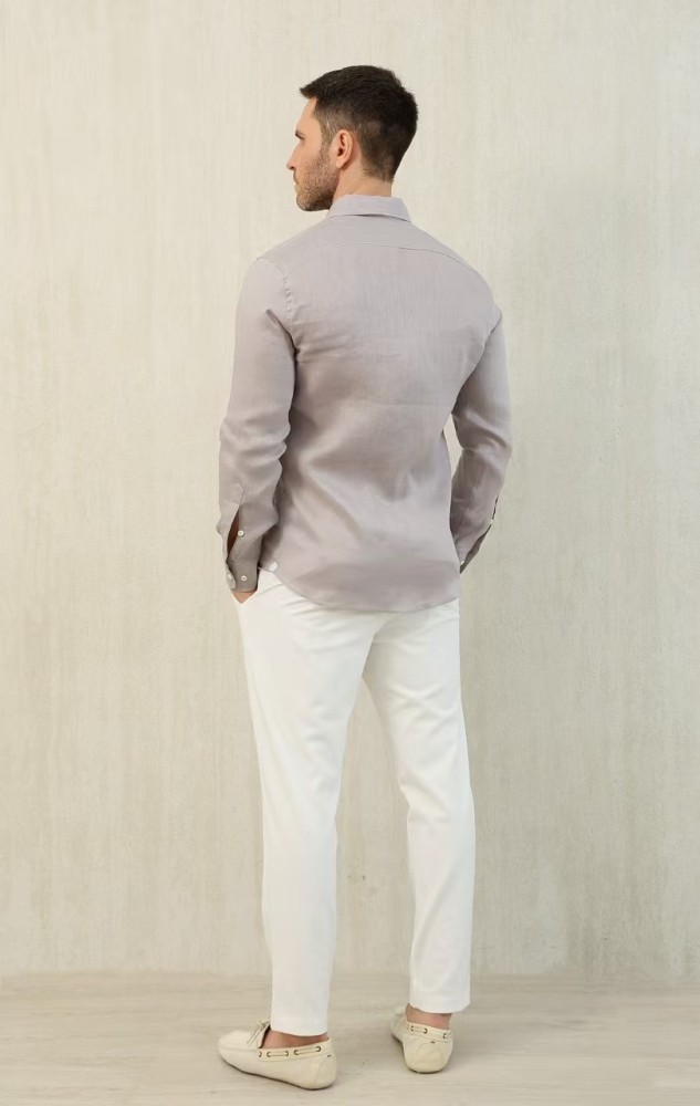 NIGO Loro Piana Men's Spring And Summer Solid Color André Shirt Lapel Single-breasted Linen Shirt Ngvp #nigo7962