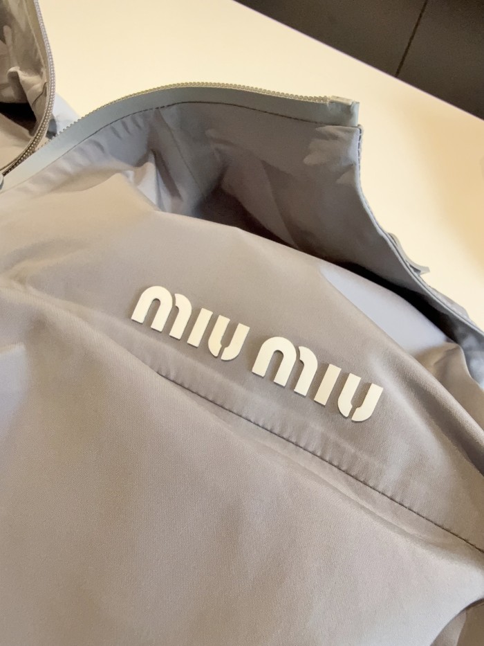 NIGO MiuMiu Women's Spring and Autumn Logo Letter Printed Solid Color Hooded Long Sleeve Zipper Jacket #nigo75469
