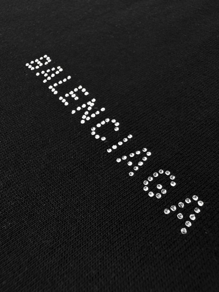 NIGO Balenciaga Men's Summer Hot Drill Logo Letter Print Black Cotton Short Sleeve T-Shirt #nigo75455
