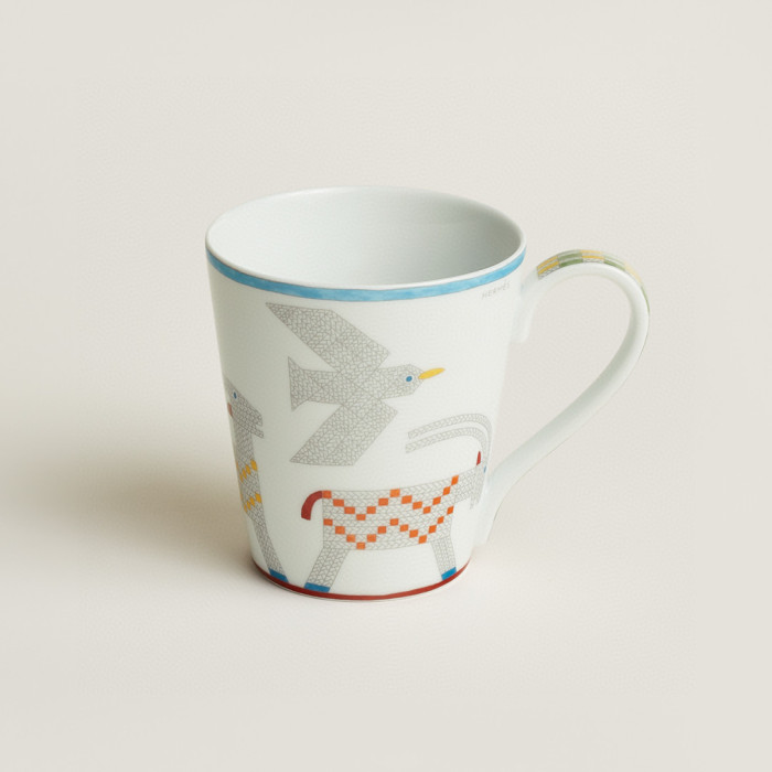 NIGO Hermes Animaux Nattes White Mug In Bone China With Colorful Animal Prints Two Piece Cups Mugs Accessories #nigo75467