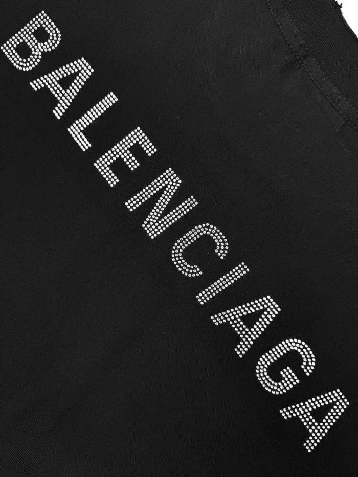 NIGO Balenciaga Men's Summer Hot Drill Logo Letter Print Black Cotton Short Sleeve T-Shirt #nigo75455