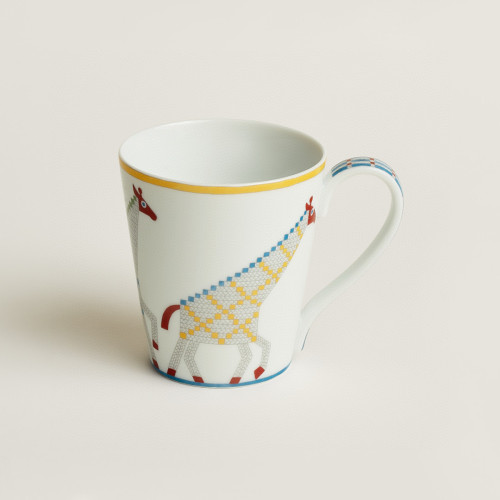 NIGO Hermes Animaux Nattes White Mug In Bone China With Colorful Animal Prints Two Piece Cups Mugs Accessories #nigo75467