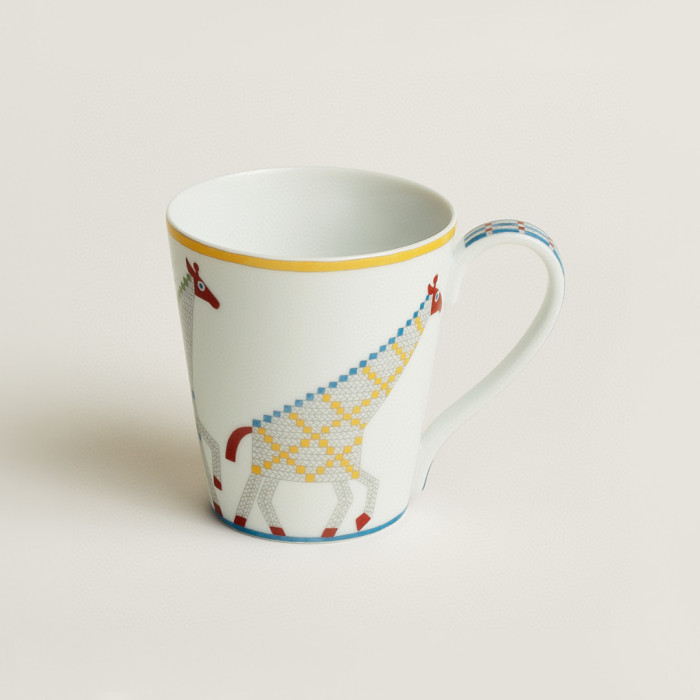 NIGO Hermes Animaux Nattes White Mug In Bone China With Colorful Animal Prints Two Piece Cups Mugs Accessories #nigo75467