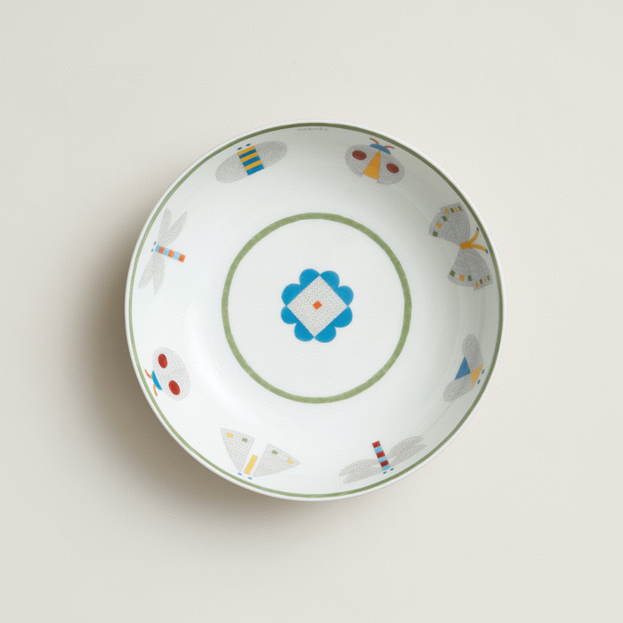 NIGO Hermes Animaux Nattes Colorful Animal Pattern Printed Bone China Material Dessert Plate, Cereal Plate, Dinner Bowl, Flat Bottom Cup Four Pieces Set Accessories #nigo75466