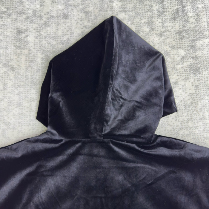 NIGO Balenciaga Men's And Women's Spring And Fall Solid Color Velvet Rhinestone Print Zipper Hooded Loose Long Sleeved Sweater Sweatshirt Jacket #nigo75464