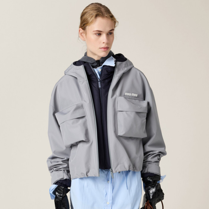 NIGO MiuMiu Women's Spring and Autumn Logo Letter Printed Solid Color Hooded Long Sleeve Zipper Jacket #nigo75469
