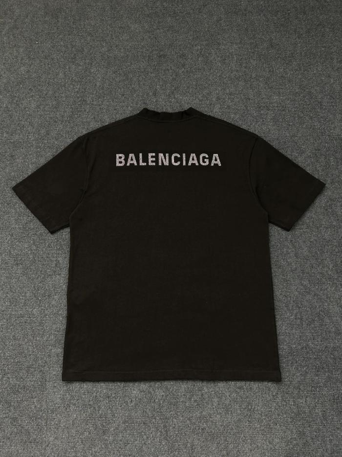 NIGO Balenciaga Men's Summer Hot Drill Logo Letter Print Black Cotton Short Sleeve T-Shirt #nigo75455