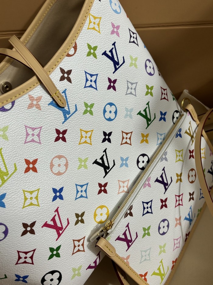 NIGO Louis Vuitton LV x TM CARRYALL Women's Detachable Adjustable Shoulder Strap Colorful Logo Printed Coated Canvas Tote Shoulder Bag Bags #nigo75465