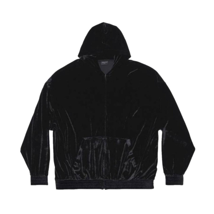 NIGO Balenciaga Men's And Women's Spring And Fall Solid Color Velvet Rhinestone Print Zipper Hooded Loose Long Sleeved Sweater Sweatshirt Jacket #nigo75464