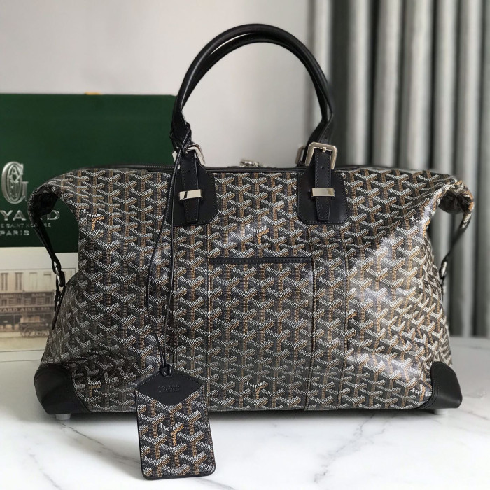 NIGO GOYARD Men's And Women's Old Flower Full Print Canvas Collocation Cowhide Shoulder Cross Handbag Travel Bag Bags #nigo75471
