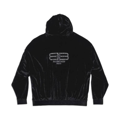 NIGO Balenciaga Men's And Women's Spring And Fall Solid Color Velvet Rhinestone Print Zipper Hooded Loose Long Sleeved Sweater Sweatshirt Jacket #nigo75464