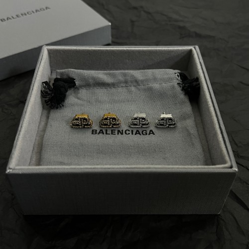 NIGO Balenciaga Women's Metal Brass Full Diamond BB Solid Color Stud Earrings Jewelry #nigo75489