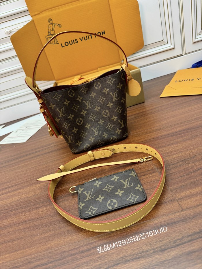 NIGO Louis Vuitton All In BB Women's Brown Letter Printed Removable Zipper Inside Pocket Coated Canvas Shoulder Tote Bag Bags #nigo75487