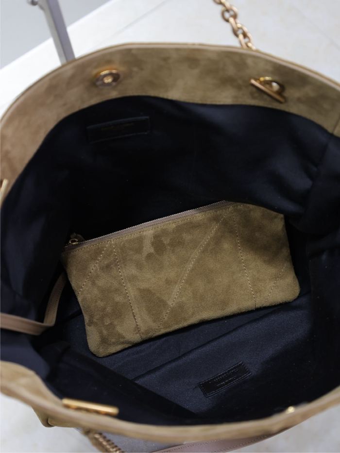 NIGO SAINT LAURENT JAMIE Women's Solid Color Suede Leather Chain Shoulder Strap Shopping Bag Shoulder Bags #nigo75511